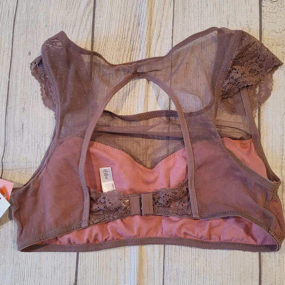 Gilligan & O'malley Cap Sleeve Lace Bralette Wirefree Comfort •Size Small• NEW - Picture 4 of 8